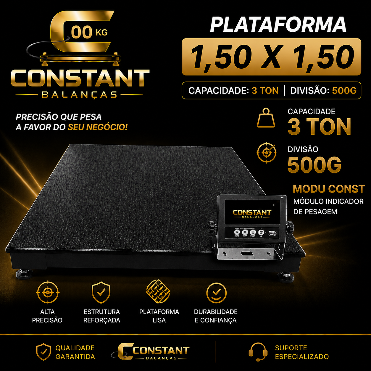 PLATAFORMA 1,50X1,50 3TON 500G MODU/CONST