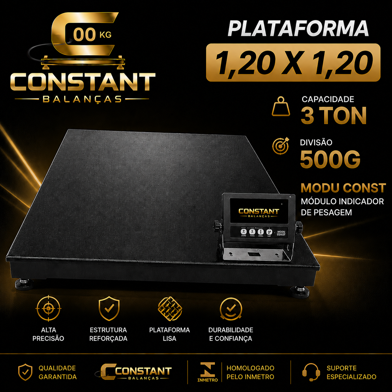 Plataforma 1,20 x 1,20m 3T x 500g – Reforçada xadrez